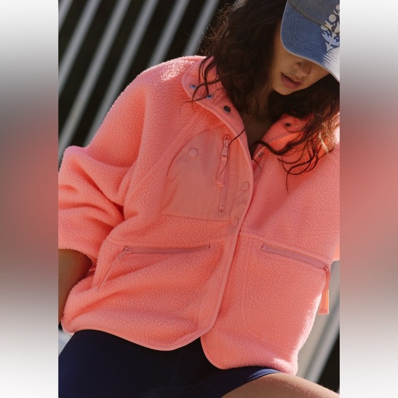 FP Movement Free People Hit The Slopes Fleece Jacket LG - Picture 2 of 7